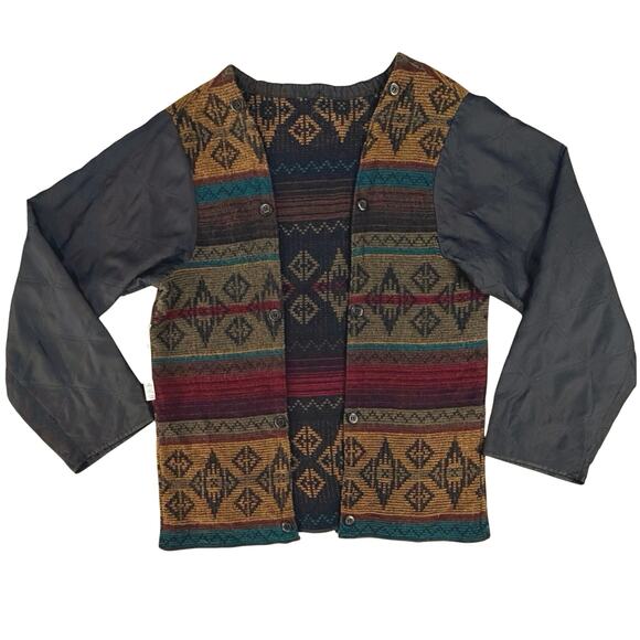 VTG Woolrich Field Barn Jacket Wool Liner Aztec Southwestern USA Women SZ Large - Picture 3 of 16